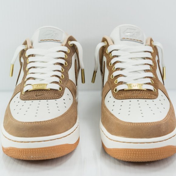 Nike PREMIUM SUEDE AF1s Air Force 1 Low - TOFFEE BROWN SAIL GUM - Customs - Picture 4 of 16